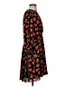 Ann Taylor 100% Polyester Print Black Casual Dress Size 4 - photo 4