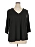 Bobeau Black 3/4 Sleeve Top Size 1X - photo 1