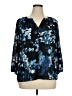 Saint Tropez West 100% Polyester Blue 3/4 Sleeve Blouse Size XL - photo 1