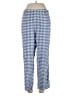 J.Jill Checkered-gingham Blue Linen Pants Size L (tall) - photo 1
