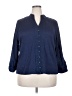 Coldwater Creek Polka Dots Blue 3/4 Sleeve Blouse Size 2X - photo 1