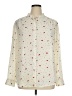 Faded Glory 100% Polyester Hearts Ivory Long Sleeve Blouse Size XL - photo 1