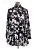 Simply Vera Vera Wang 100% Polyester Floral Black 3/4 Sleeve Blouse Size XL - photo 2
