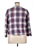 Lane Bryant 100% Rayon Plaid Blue 3/4 Sleeve Button-Down Shirt Size 14 - photo 2