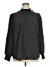 Pleione 100% Polyester Chevron-herringbone Black Long Sleeve Blouse Size 1X - photo 1
