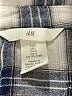 H&M 100% Cotton Plaid Silver Long Sleeve Button-Down Shirt Size L - photo 7