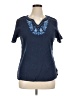 D&Co. 100% Cotton Blue Short Sleeve Top Size XL - photo 1