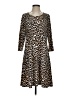 Chico's Animal Print Brown Casual Dress Size S - photo 1