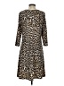 Chico's Animal Print Brown Casual Dress Size S - photo 2