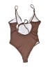 Unbranded Solid Brown One Piece Swimsuit Size L - photo 2