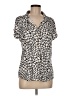 BCBGMAXAZRIA Animal Print Ivory Short Sleeve Blouse Size M - photo 1