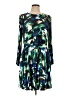 DKNY 100% Polyester Print Green Casual Dress Size 10 - photo 1
