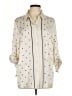 MNG Polka Dots Ivory 3/4 Sleeve Button-Down Shirt Size 12 - photo 1