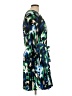DKNY 100% Polyester Print Green Casual Dress Size 10 - photo 4