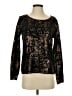 Sparkle & Fade 100% Acrylic Metallic Black Pullover Sweater Size S - photo 1