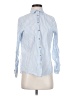 Dunnes 100% Cotton Stripes Blue Long Sleeve Button-Down Shirt Size S - photo 1