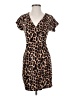 Enough About Me Animal Print Brown Casual Dress Size S - photo 1