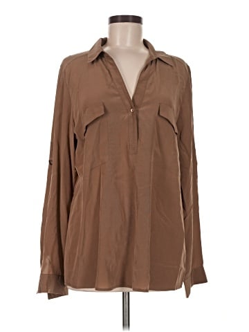Eileen Fisher Long Sleeve Silk Top (view 1)