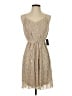 Express 100% Polyester Chevron-herringbone Tan Casual Dress Size XS - photo 1