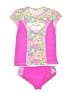 Roxy Hearts Pink Two Piece Swimsuit Size 16 (estimated) - photo 1