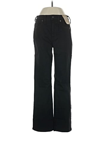 Madewell Kick Out Crop Jeans in Black Rinse Wash (view 1)