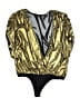 Amanda Uprichard 100% Polyester Gold Bodysuit Size S - photo 1