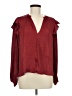 Left Coast by Dolan 100% Polyester Burgundy Long Sleeve Blouse Size M - photo 1