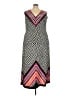 Ashley Stewart 100% Polyester Chevron-herringbone Black Casual Dress Size 26 - 28 Plus - photo 1