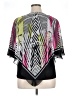 B.l.e.u. 100% Polyester Black Short Sleeve Blouse Size XL - photo 2