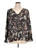 Ann Taylor LOFT Outlet 100% Polyester Floral Gray Long Sleeve Blouse Size XL - photo 1