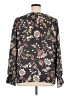 Ann Taylor LOFT Outlet 100% Polyester Floral Gray Long Sleeve Blouse Size XL - photo 2