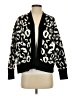 Express 100% Polyester Animal Print Black Cardigan Size XS - photo 1