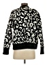 Express 100% Polyester Animal Print Black Cardigan Size XS - photo 2