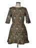 Saloni Animal Print Brown Cocktail Dress Size 10 - photo 1