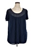 St. John's Bay 100% Rayon Blue Short Sleeve Blouse Size 0X (estimated) - photo 1