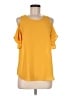 BCX 100% Polyester Yellow Short Sleeve Top Size M - photo 1