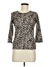 Rebecca Malone Animal Print Ivory 3/4 Sleeve Top Size M - photo 1
