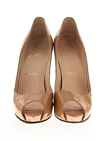 Christian Louboutin Patent Leather Very Prive Peep Toe Platform 120mm heels/pumps (view 2)