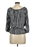 Ronnie Salloway Houndstooth Black 3/4 Sleeve Blouse Size L - photo 2