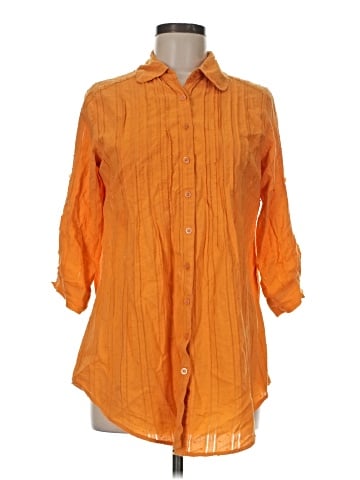 Connection 18 3/4 Sleeve Button-Down Shirt (view 1)