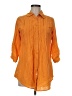 Connection 18 100% Cotton Orange 3/4 Sleeve Button-Down Shirt Size M - photo 1