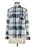 Old Navy Plaid Teal Long Sleeve Button-Down Shirt Size M - photo 1