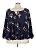dip 100% Viscose Blue 3/4 Sleeve Blouse Size 3X - photo 1