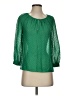 J.Crew Green 3/4 Sleeve Silk Top Size 00 - photo 1