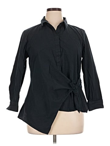 Zara 3/4 Sleeve Button-Down Shirt (view 1)