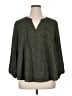 Monday Fun 100% Polyester Green 3/4 Sleeve Blouse Size 1X - photo 1
