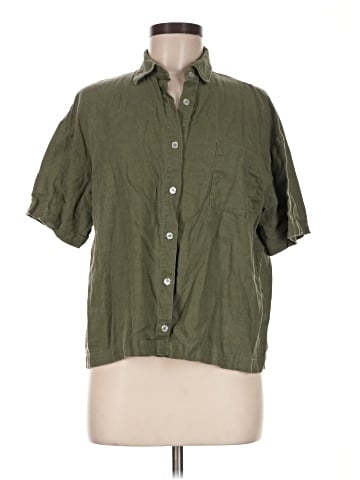 PopLinen Short Sleeve Button-Down Shirt (view 1)