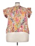 Oddi 100% Rayon Pink Short Sleeve Blouse Size 3X - photo 1