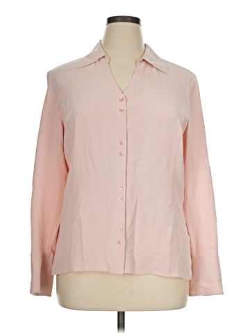 Caslon Long Sleeve Silk Top (view 1)