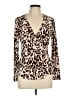 Tahari Animal Print Brown Long Sleeve Blouse Size L - photo 1